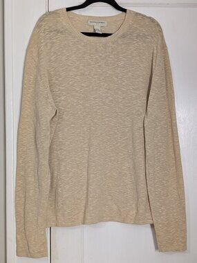 Banana Republic Linen Blend Long Sleeve Lightweight Sweater Top Men's Large Tan
